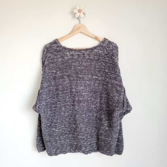Universal Thread DIY distressed style heathered speckled Grey V-neck Sweater L - Picture 3 of 8